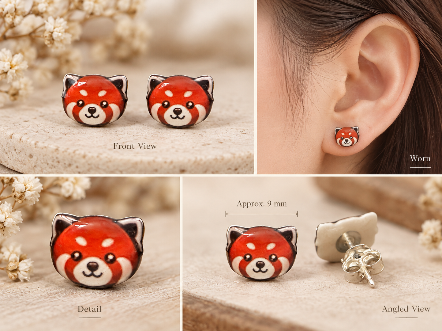 Ohrstecker „Roter Panda“ – Bild 2